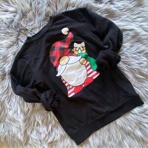 Gnome Graphic Christmas Sweatshirt, XS